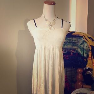 Strapless beaded Tied striped dress
